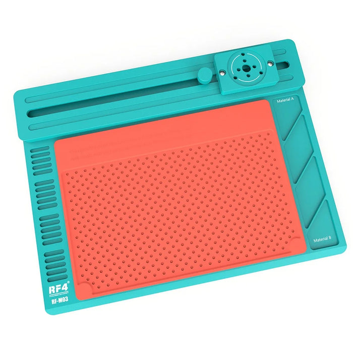 RF4 RF-MO3 Sliding Microscope Stand Base Aluminum Alloy Silicone Heat Resistance Maintenance Mat - 1