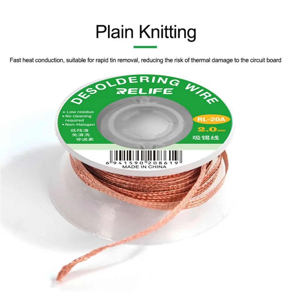 RELIFE RL-20A Tin Wire Tape Copper Welding Solder Remover BGA Repair Tool - 5