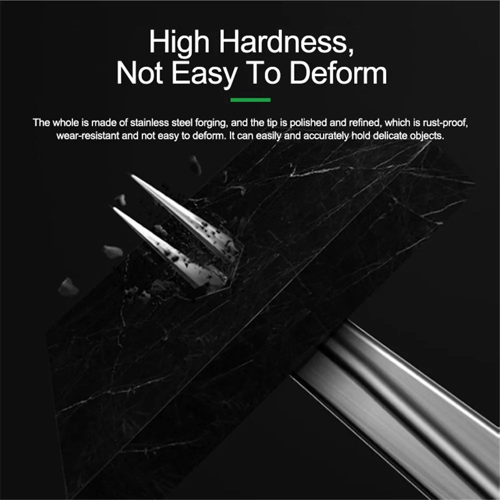 RELIFE SA-11 Stainless Steel Fine Tip Straight Tweezers Electronic Device Precision Repair Tool - 4