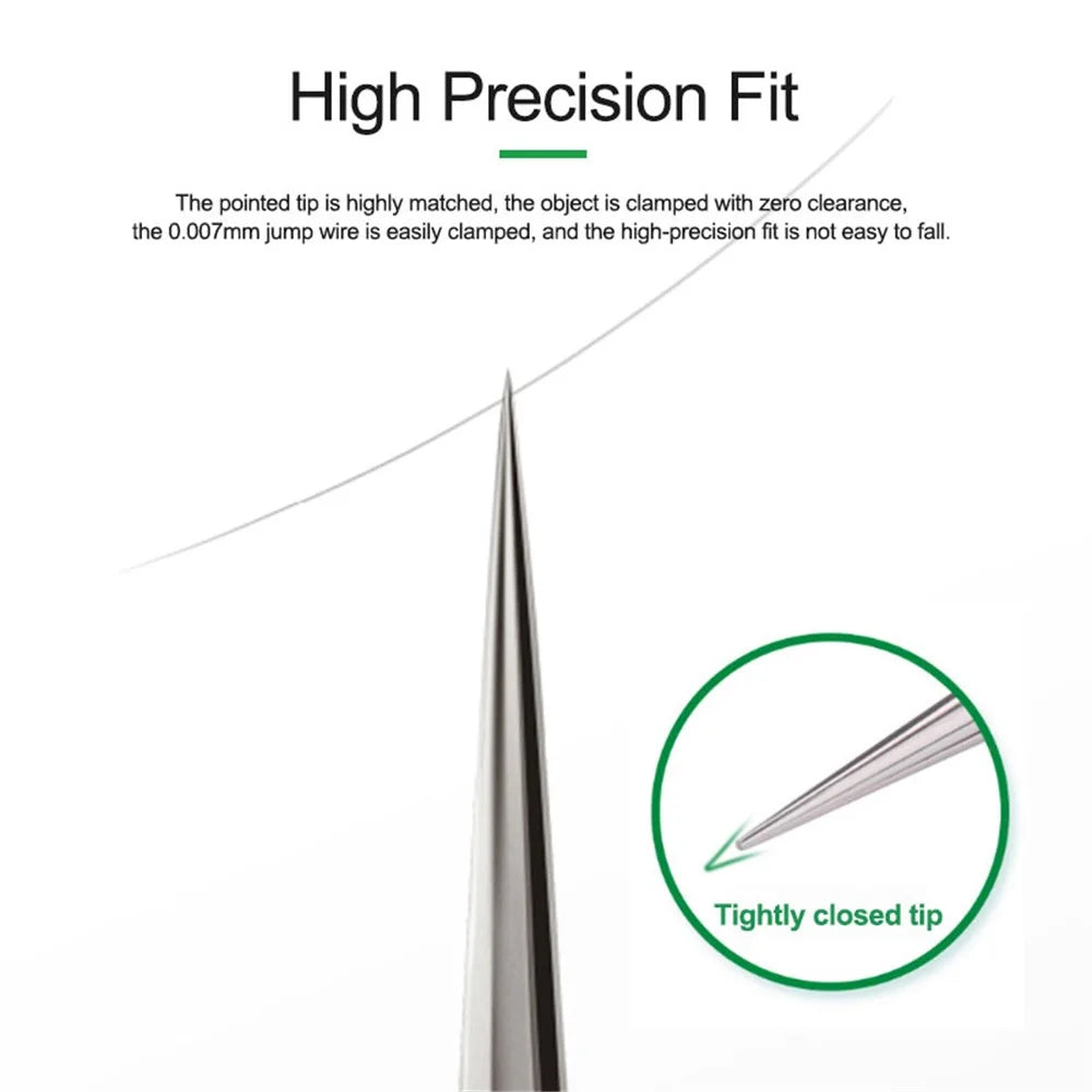 RELIFE SA-11 Stainless Steel Fine Tip Straight Tweezers Electronic Device Precision Repair Tool - 5