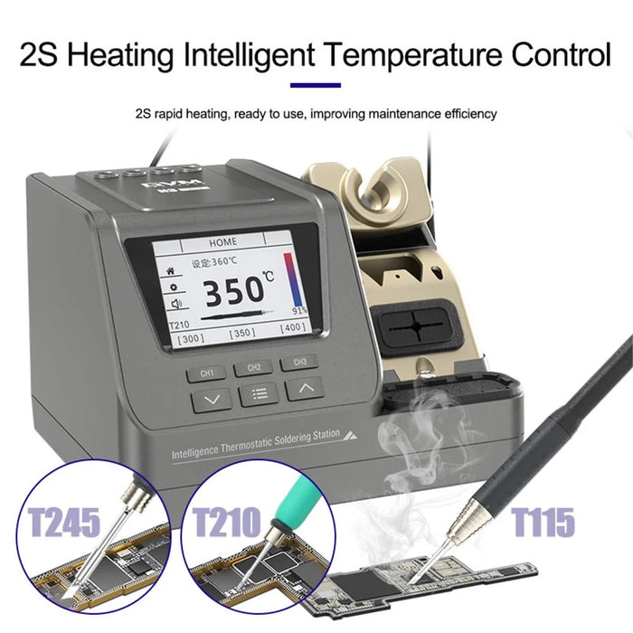 GVM H3 3-in-1 Smart Soldering Station Precision Welding Station 2s Rapid Heating Supports T245 / T210 / T115 Handles - EU Plug - 3