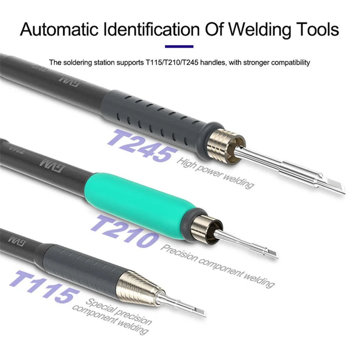 GVM H3 3-in-1 Smart Soldering Station Precision Welding Station 2s Rapid Heating Supports T245 / T210 / T115 Handles - EU Plug - 4