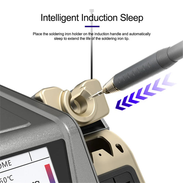 GVM H3 3-in-1 Smart Soldering Station Precision Welding Station 2s Rapid Heating Supports T245 / T210 / T115 Handles - EU Plug - 6