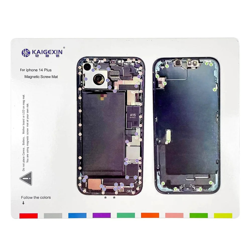 4Pcs Magnetic Work Pad for iPhone 14 Series Phone Repairing Magnetic Screw Mat Maintenance Pad - 2