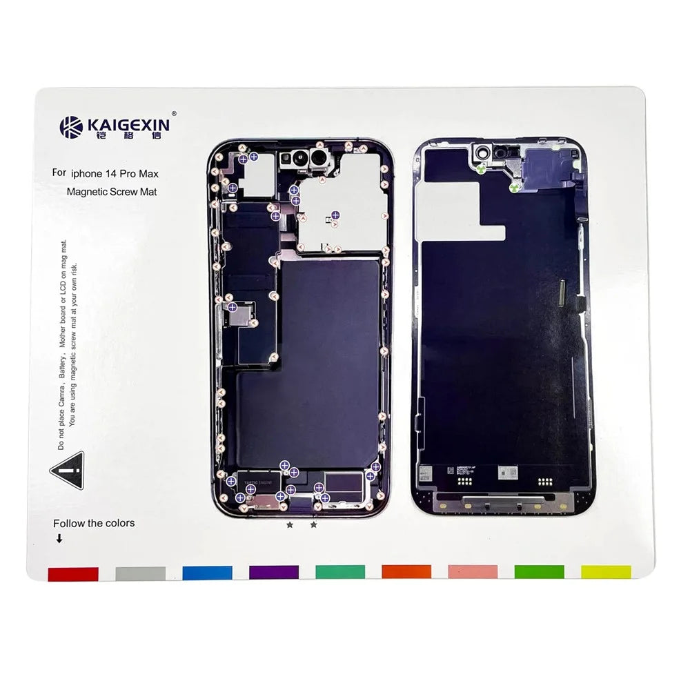 4Pcs Magnetic Work Pad for iPhone 14 Series Phone Repairing Magnetic Screw Mat Maintenance Pad - 3