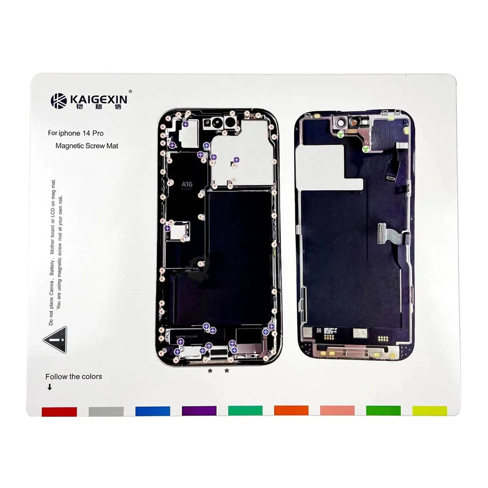 4Pcs Magnetic Work Pad for iPhone 14 Series Phone Repairing Magnetic Screw Mat Maintenance Pad - 4