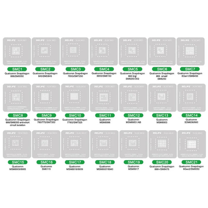 RELIFE RL-044 58Pcs Android Series Chip Planting Tin Steel Mesh Set Phones Repair Tools - 6