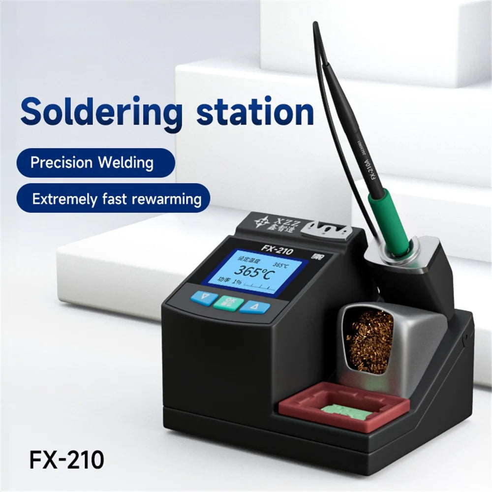 XZZ FX-210 LCD Display Soldering Station for PCB Repair Lead-free Welding Rework Machine - EU Plug - 2