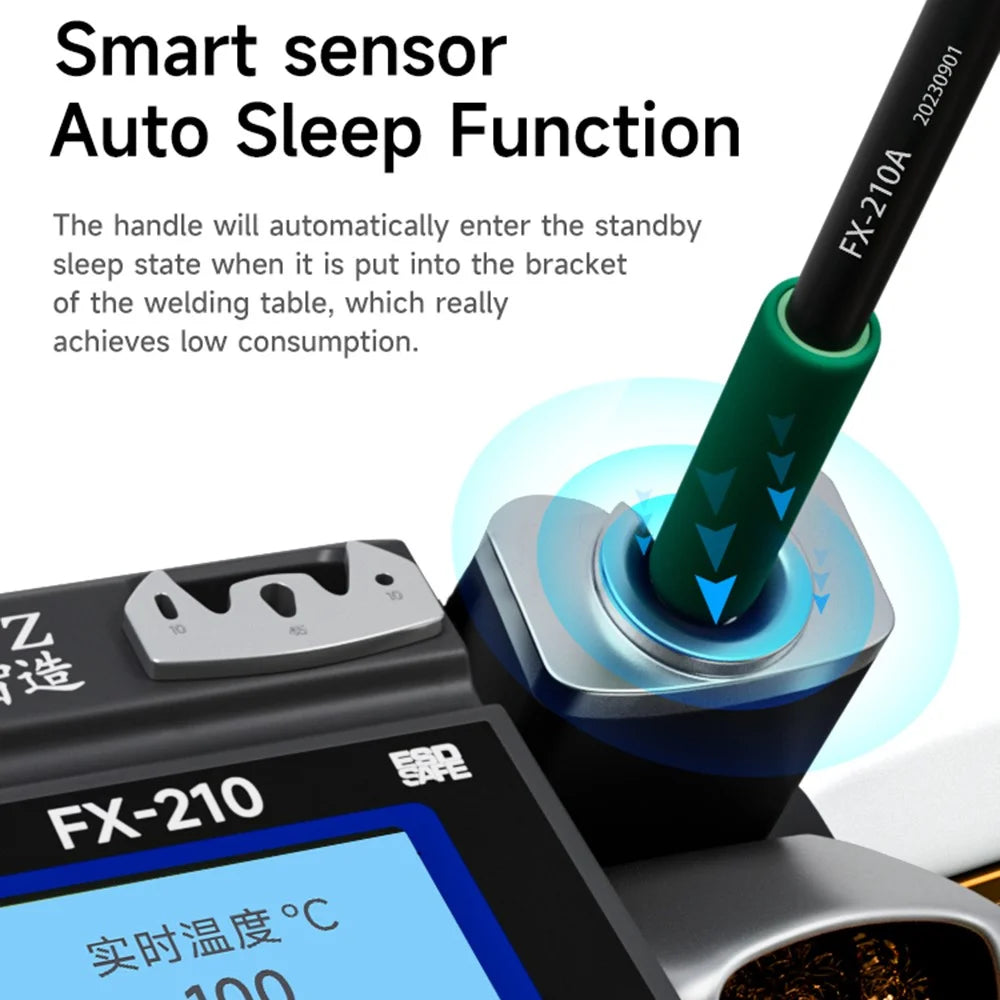 XZZ FX-210 LCD Display Soldering Station for PCB Repair Lead-free Welding Rework Machine - EU Plug - 6