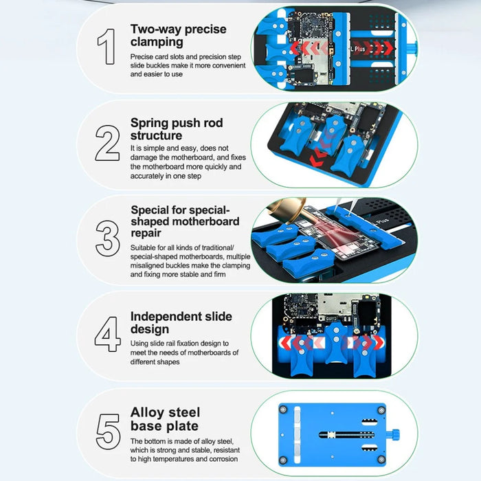 RELIFE RL-601L Plus Special-shaped Motherboard Fixture PCB Board Holder Phone Repair Tool Set - 3