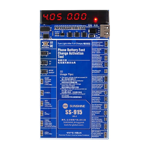 SUNSHINE SS-915 V9.0 Battery Quick Charging Activation Board Universal Phone Repair Battery Activation Plate Test Fixture for Apple  /  Android - 1