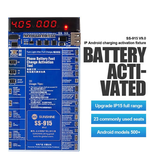 SUNSHINE SS-915 V9.0 Battery Quick Charging Activation Board Universal Phone Repair Battery Activation Plate Test Fixture for Apple  /  Android - 2