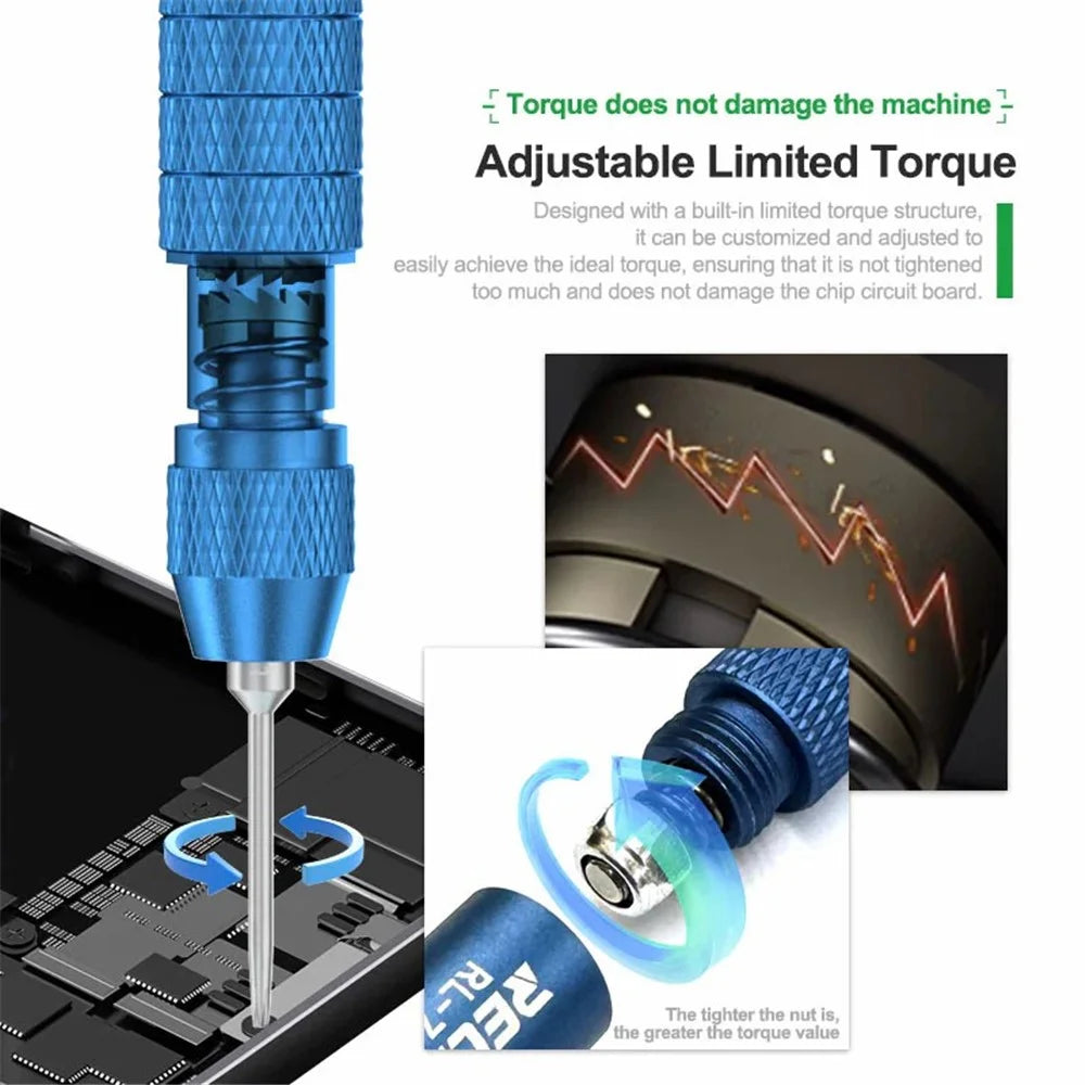 RELIFE RL-725 6-in-1 Adjustable Torque Screwdriver Phone Tablet High Precision Screwdriver Tool - 3