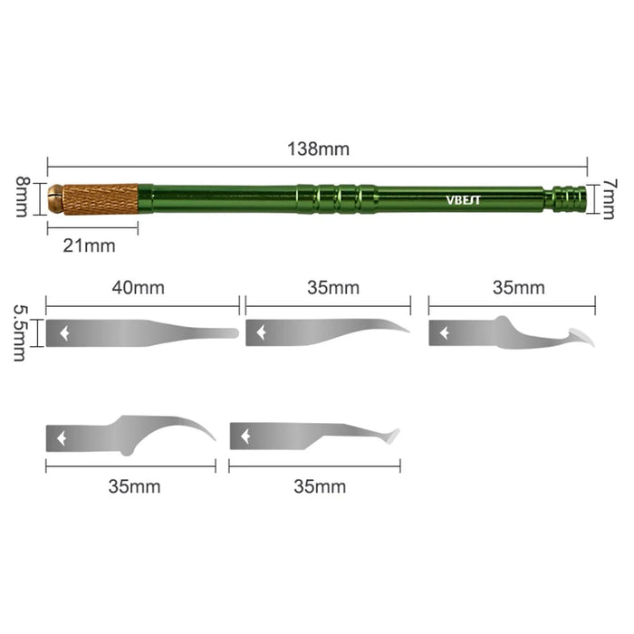 VBEST VBST-79A 5-in-1 CPU Pry Knife Kit Mobile Phone Motherboard IC Chip Glue Remove Repair Tool - 7