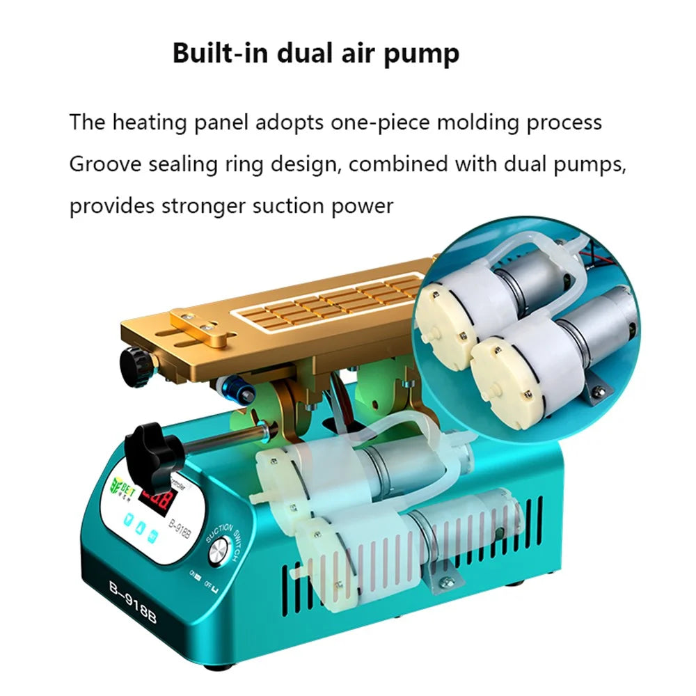 BST-B-918B LCD Screen Separator Machine with Suction Cup Rotary Screen Splitting Machine - UK Plug - 5