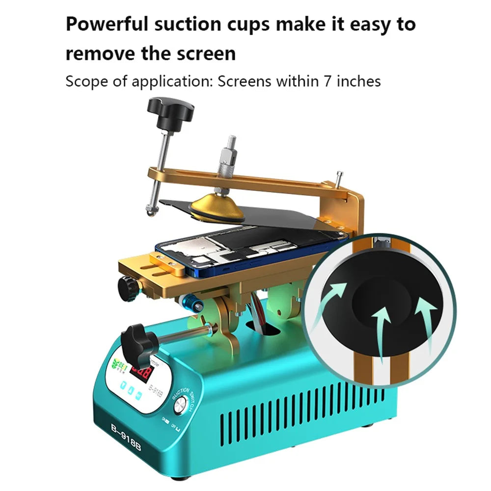 BST-B-918B LCD Screen Separator Machine with Suction Cup Rotary Screen Splitting Machine - UK Plug - 7