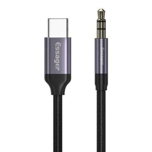 ESSAGER E02 USB C to 3.5mm Jack AUX Cable DAC Type-C Audio Cord for Car Speaker Headphone Auxiliary Adapter Wire - 1