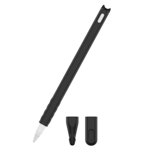 For Apple Pencil Pro / Pencil (2nd Generation) Soft Silicone Protective Pencil Case Wrap Cover Sleeve - Black - 1