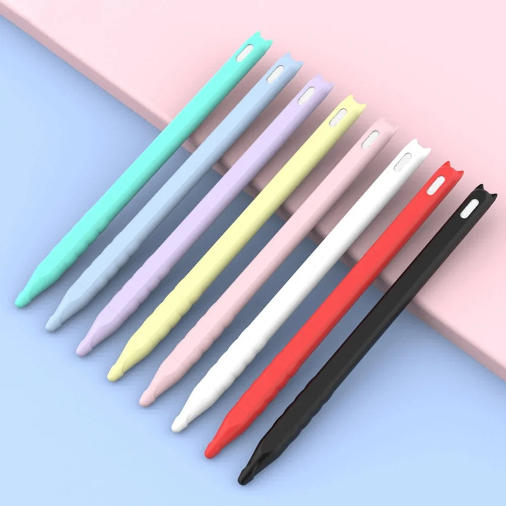 For Apple Pencil Pro / Pencil (2nd Generation) Soft Silicone Protective Pencil Case Wrap Cover Sleeve - Black - 5