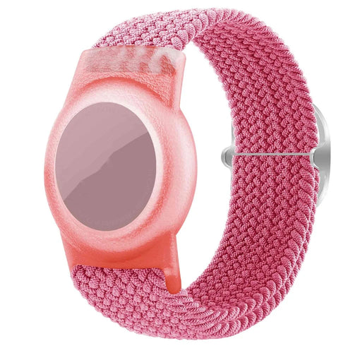 Braided Wrist Band for Apple AirTags, Anti-scratch Protective TPU Cover Kids Strap - Pink - 1