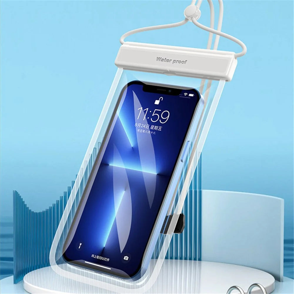 IPX8 30m Waterproof Phone Bag Touch Screen Underwater Mobile Phone Sealing Protective Pouch for Cellphones within 7-inch - Pink - 6