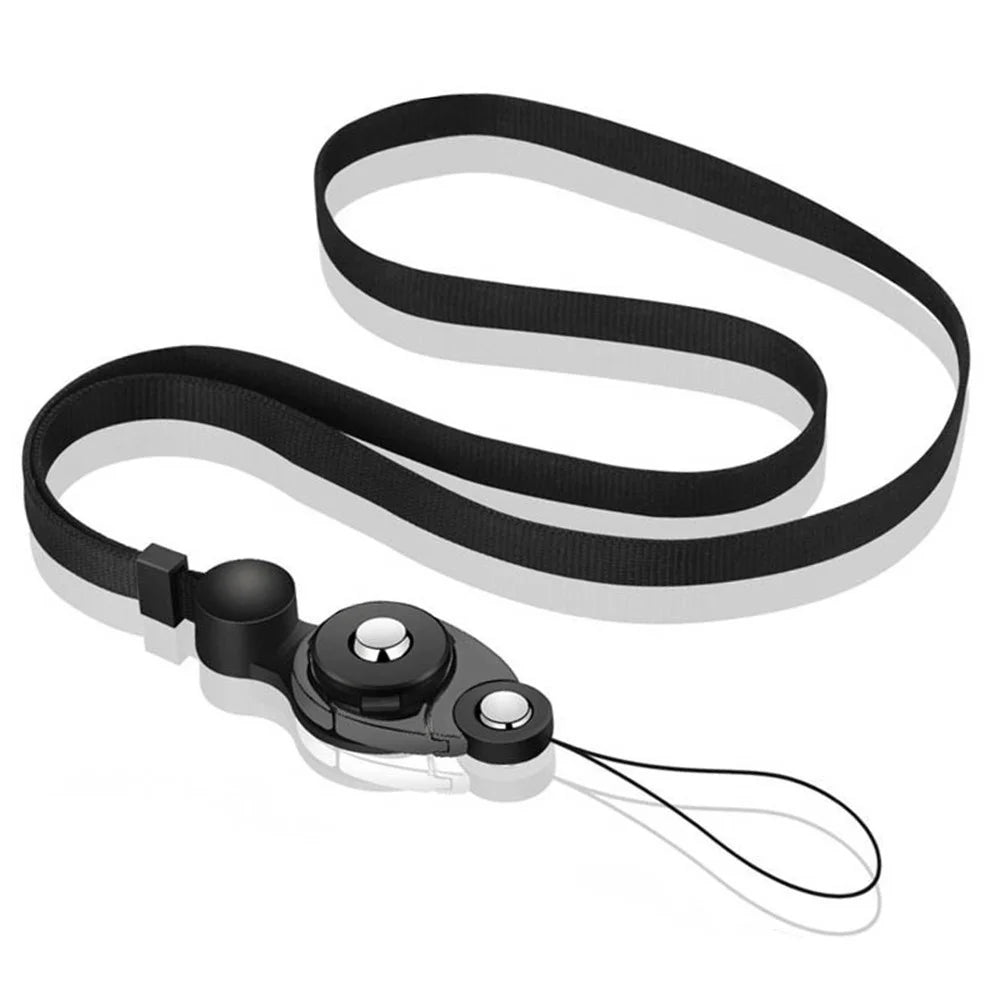 3-in-1 Detachable Lobster Clasp Cell Phone Lanyard Anti-lost Anti-drop Nylon Rope Neck Strap - Black - 2
