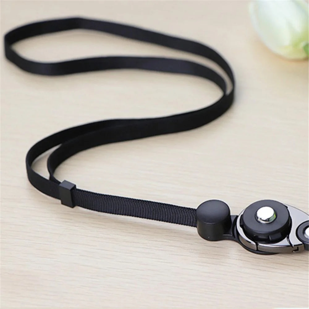 3-in-1 Detachable Lobster Clasp Cell Phone Lanyard Anti-lost Anti-drop Nylon Rope Neck Strap - Black - 3