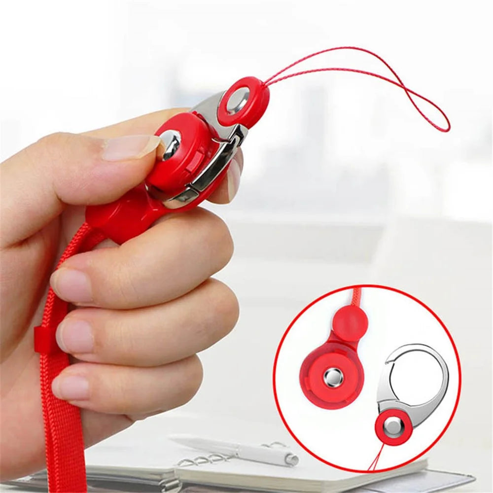 3-in-1 Detachable Lobster Clasp Cell Phone Lanyard Anti-lost Anti-drop Nylon Rope Neck Strap - Black - 5