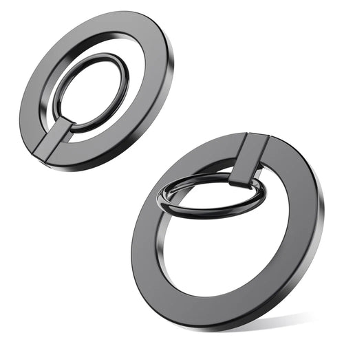 A675 Magnetic Phone Ring Holder for Cell Phone Grip Stand Finger Ring Kickstand - Black - 1