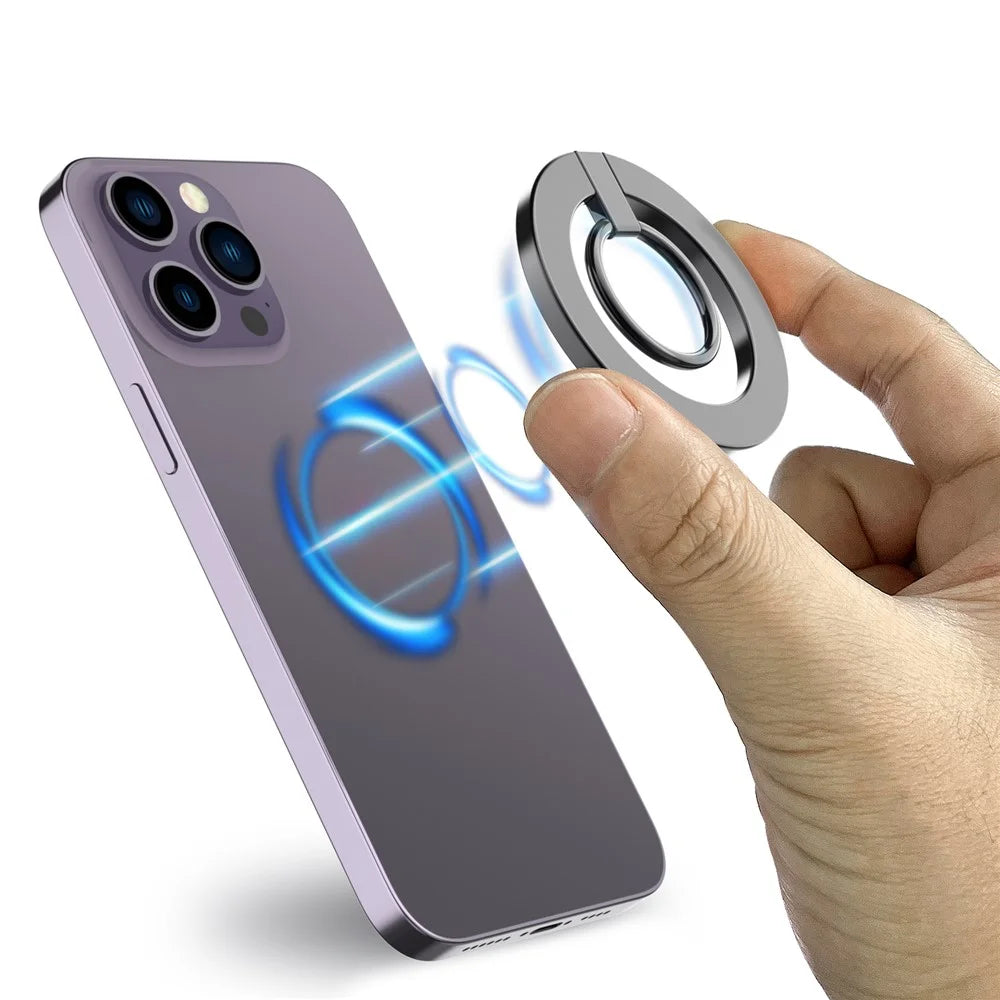 A675 Magnetic Phone Ring Holder for Cell Phone Grip Stand Finger Ring Kickstand - Black - 3