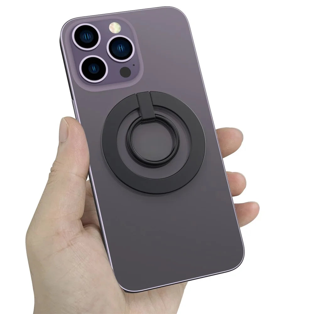 A675 Magnetic Phone Ring Holder for Cell Phone Grip Stand Finger Ring Kickstand - Black - 4