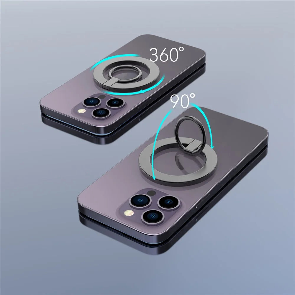 A675 Magnetic Phone Ring Holder for Cell Phone Grip Stand Finger Ring Kickstand - Black - 5