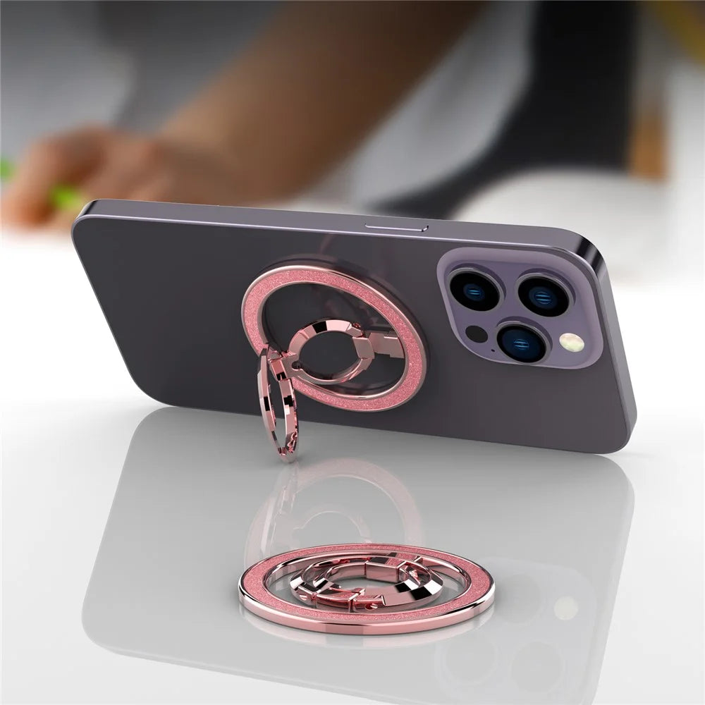 A699 Cell Phone Magnetic Ring Kickstand Smartphone Grip Stand Finger Ring Holder - Pink - 2