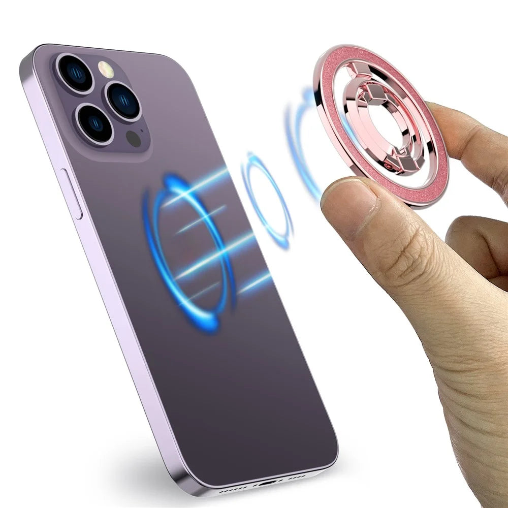 A699 Cell Phone Magnetic Ring Kickstand Smartphone Grip Stand Finger Ring Holder - Pink - 3