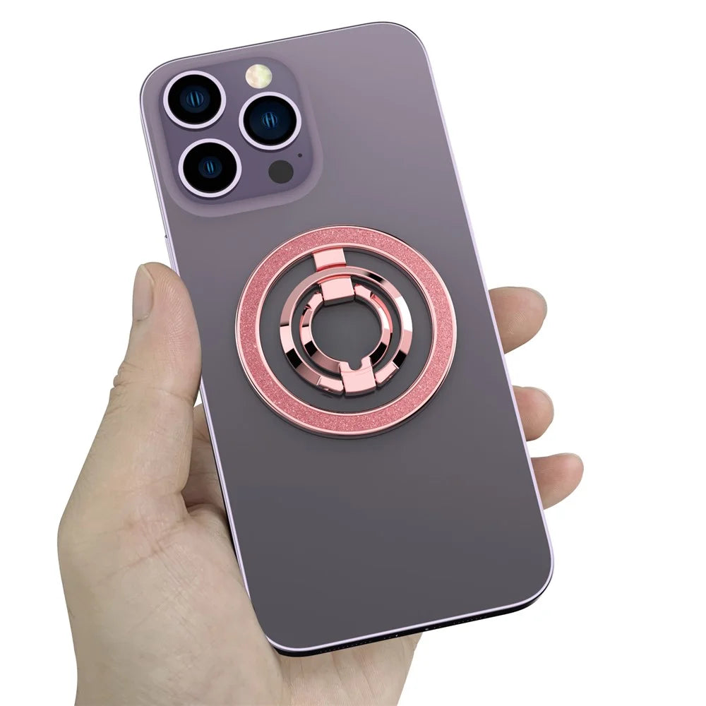 A699 Cell Phone Magnetic Ring Kickstand Smartphone Grip Stand Finger Ring Holder - Pink - 4