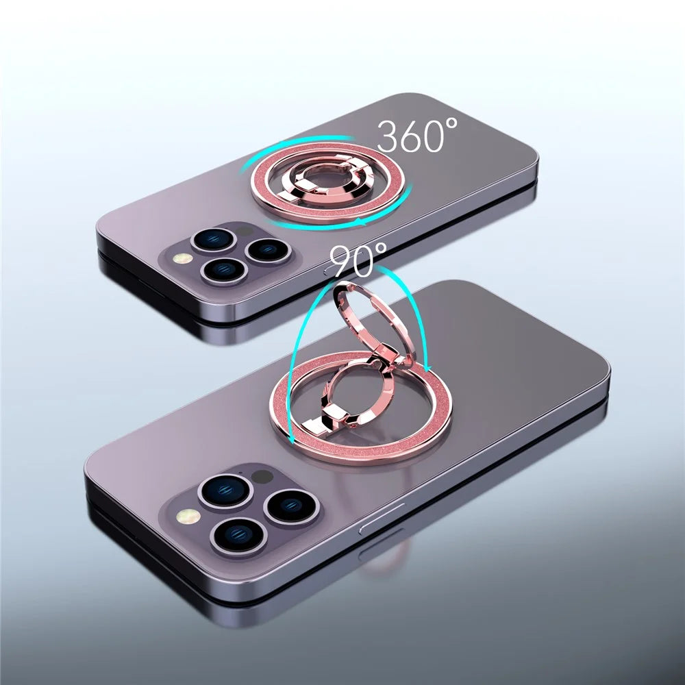 A699 Cell Phone Magnetic Ring Kickstand Smartphone Grip Stand Finger Ring Holder - Pink - 5