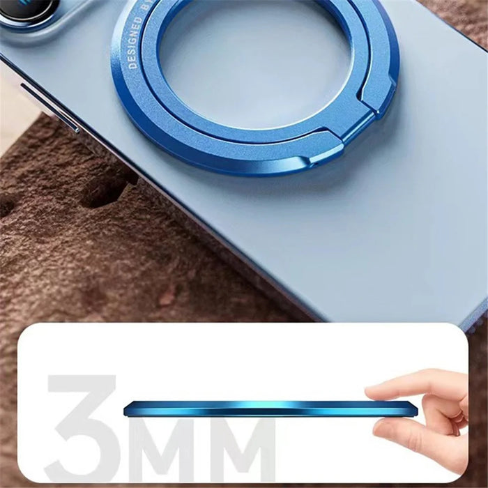 Magnetic Phone Back Ring Holder Kickstand Rotatable Alloy Finger Ring Grip Cellphone Stand - Silver - 3