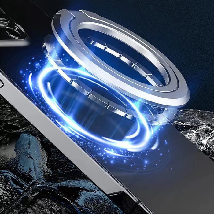 Magnetic Phone Back Ring Holder Kickstand Rotatable Alloy Finger Ring Grip Cellphone Stand - Silver - 6