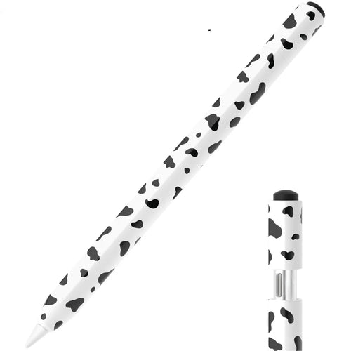 For Apple Pencil (USB-C) Silicone Case Cow Pattern Stylus Pen Protective Sleeve Cover - Black - 1