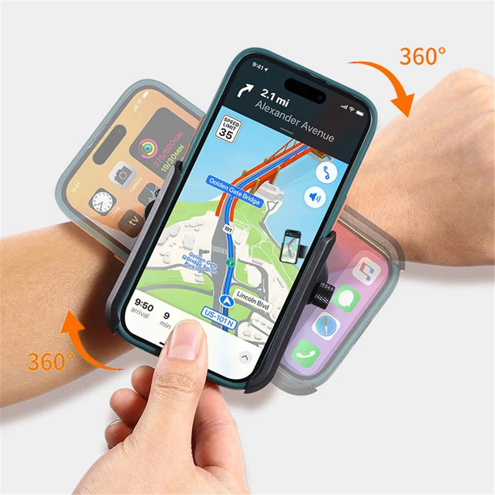 Wristband Phone Holder Mount Rotatable Armband for 4 to 7-inch Universal Smartphone - 3
