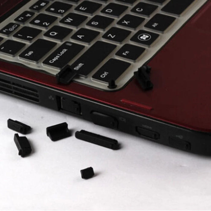 For Macbook Air / Macbook Air with Retina Display 12Pcs / Set Soft Silicone Dust Plug Laptop Interface Protective Caps - Black - 6