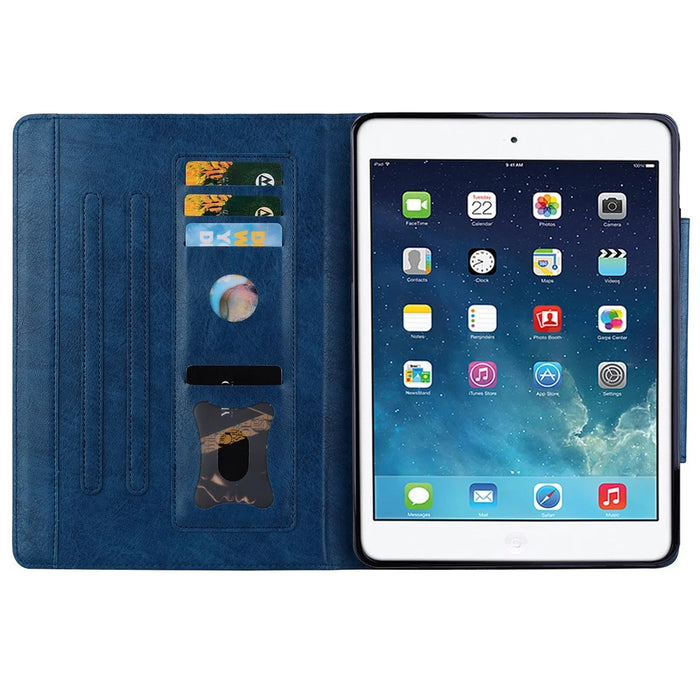 For iPad Mini / Mini 2 / mini 3 / mini 4 / mini (2019) 7.9 inch Case Cat-Shaped Magnetic Clasp Leather Business Cover - Blue - 3