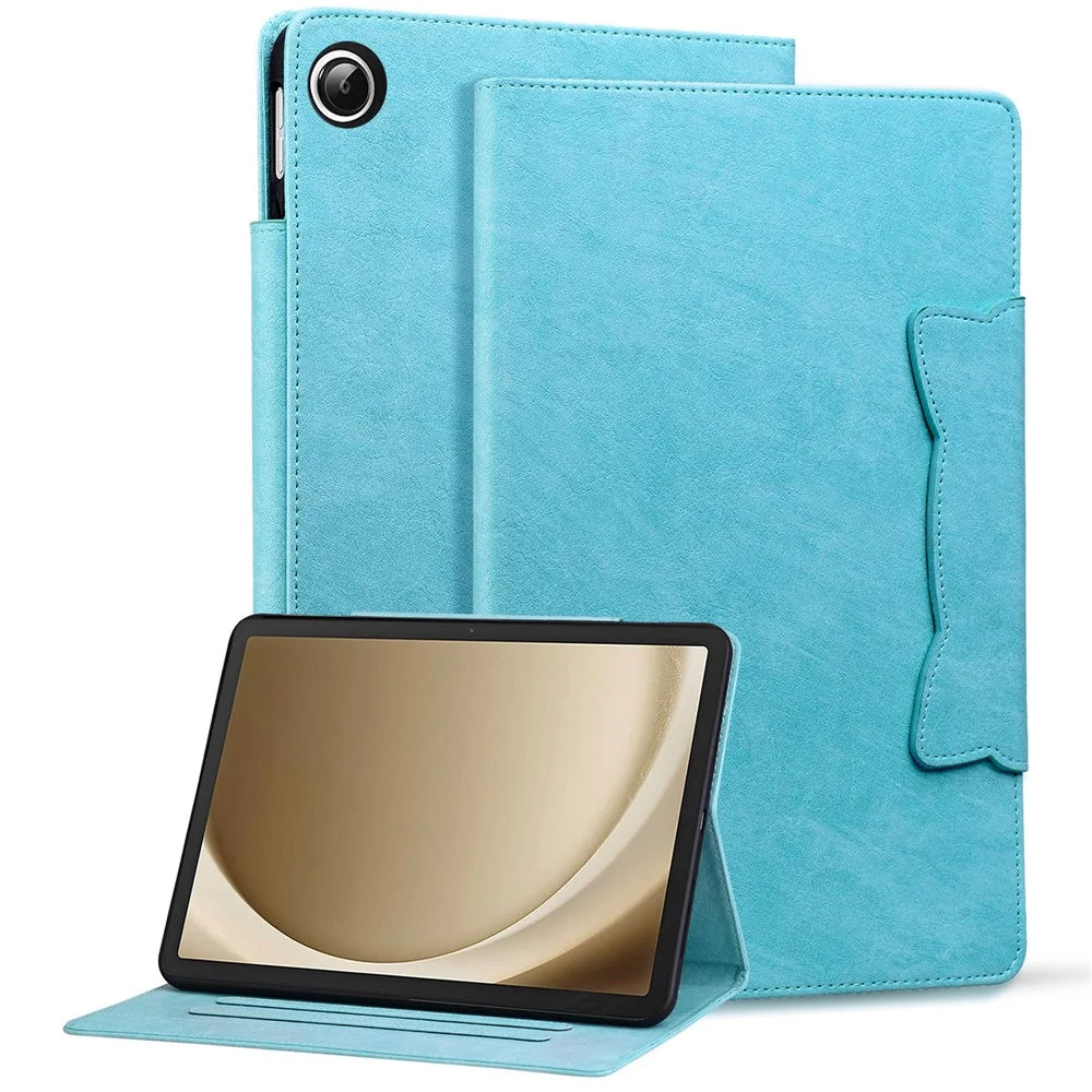 For Samsung Galaxy Tab A9+ X210 X215 X216 Case PU Leather Folio Tablet Cover with Card Slots - Sky Blue - 1