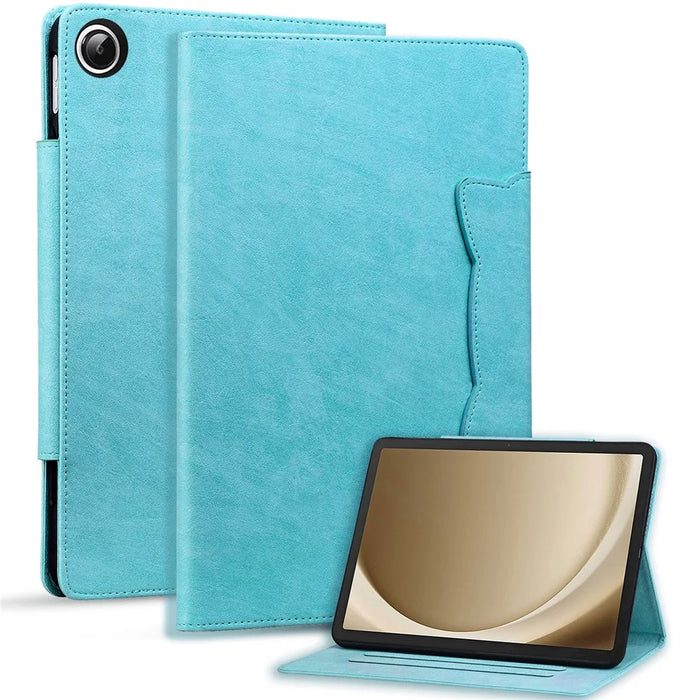 For Samsung Galaxy Tab A9+ X210 X215 X216 Case PU Leather Folio Tablet Cover with Card Slots - Sky Blue - 2