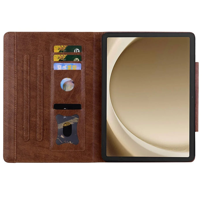 For Samsung Galaxy Tab S9+ / Tab S8+ / Tab S7+ T970 T976B Case Business PU Leather Tablet Cover with Stand Magnetic Clasp - Brown - 3