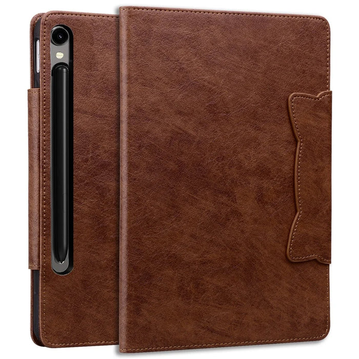 For Samsung Galaxy Tab S9+ / Tab S8+ / Tab S7+ T970 T976B Case Business PU Leather Tablet Cover with Stand Magnetic Clasp - Brown - 6