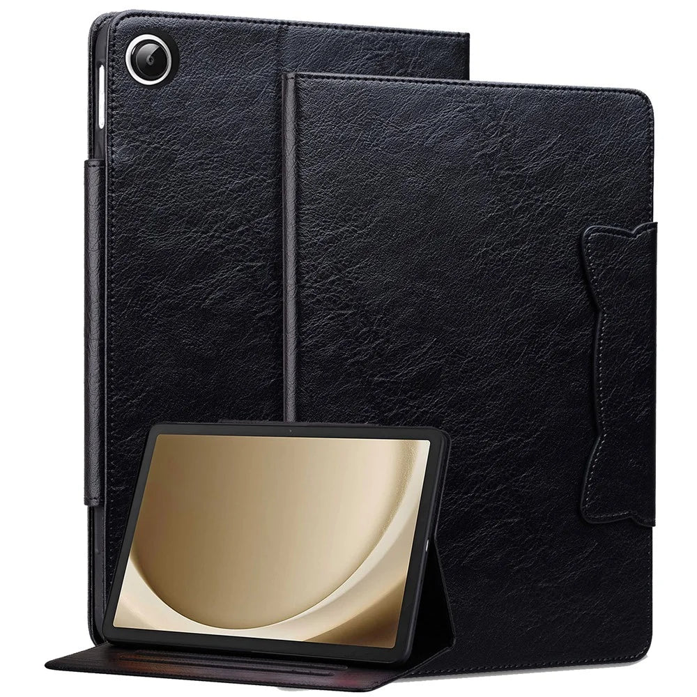 For Samsung Galaxy Tab A9	X110 X115 Stand Case PU Leather Tablet Cover with Magnetic Clasp - Black - 1