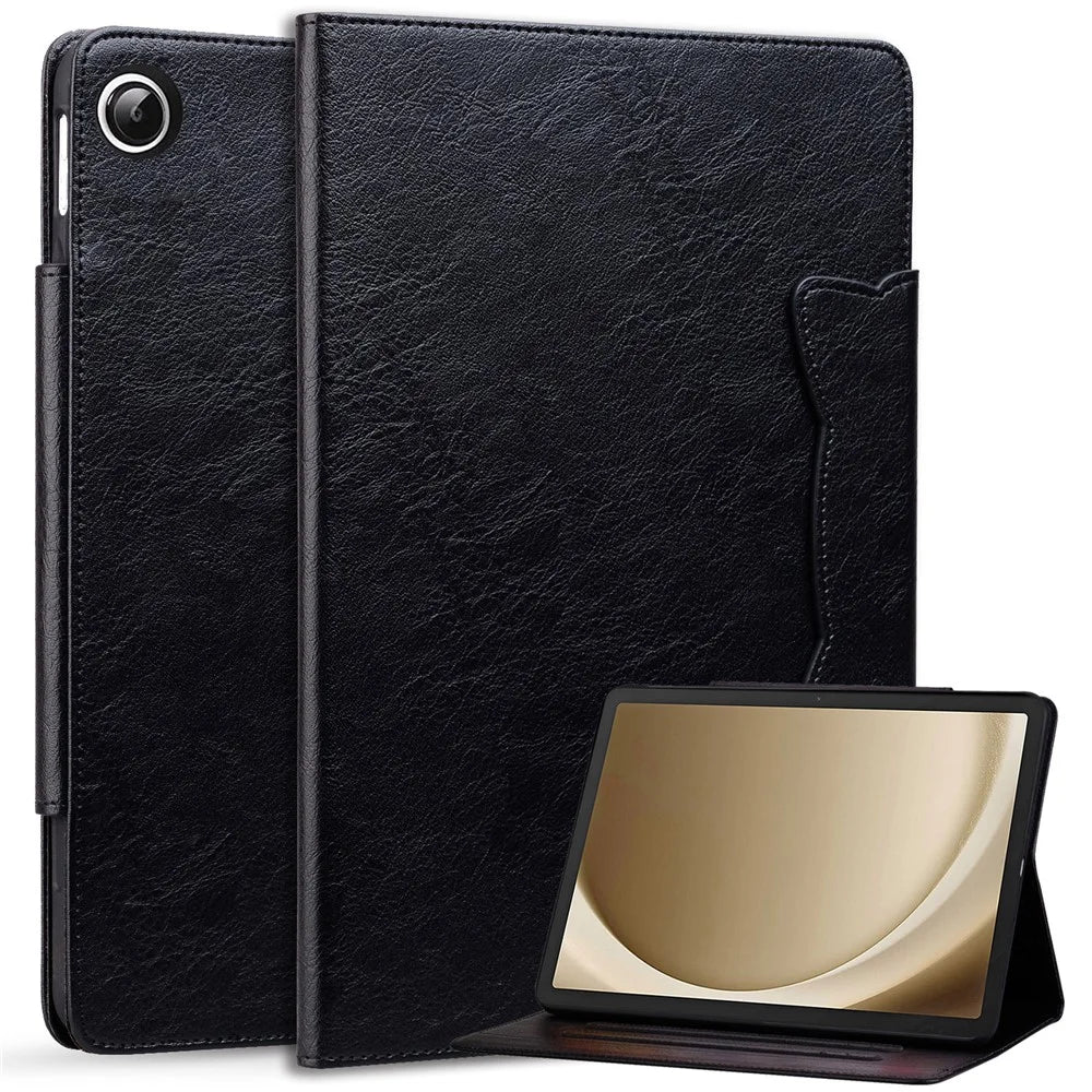 For Samsung Galaxy Tab A9	X110 X115 Stand Case PU Leather Tablet Cover with Magnetic Clasp - Black - 2