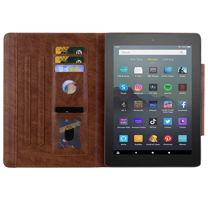 For Amazon Fire HD 10 (2021) / HD 10 Plus (2021) / HD 10 (2023) Tablet Case PU Leather Flip Cover - Brown - 3