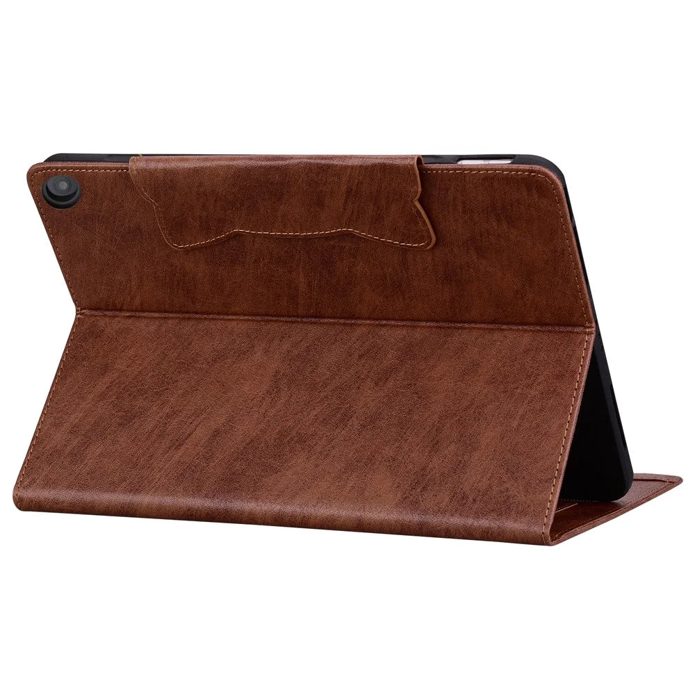 For Amazon Fire HD 10 (2021) / HD 10 Plus (2021) / HD 10 (2023) Tablet Case PU Leather Flip Cover - Brown - 4